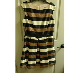 Eliza J Metallic Stripe Cocktail Dress